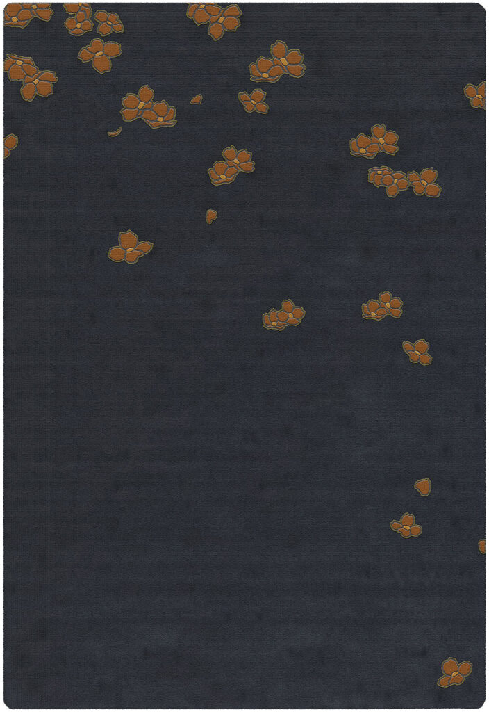 Hand knotted midnight dogwood rug