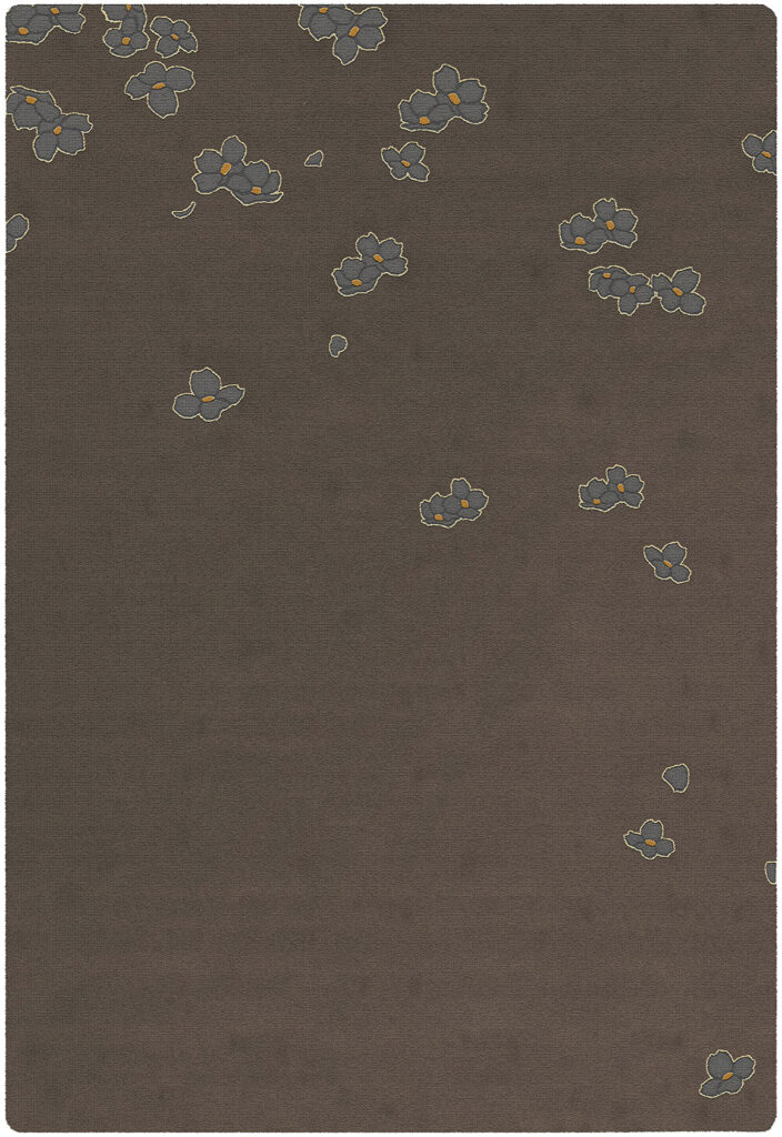 Hand knotted steel gray dogwood rug