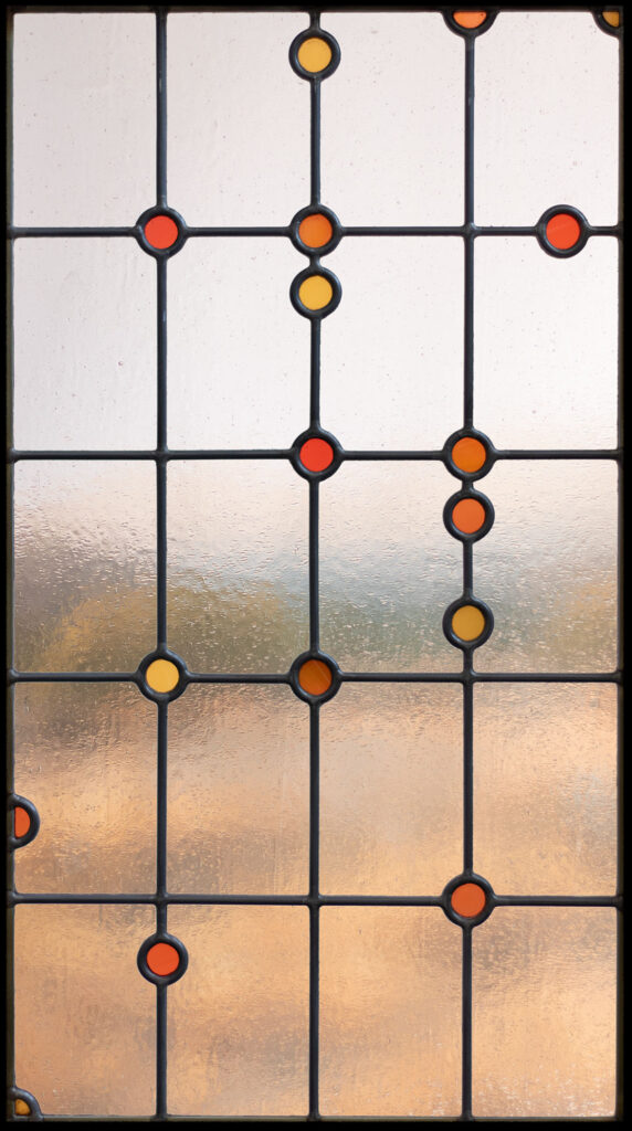 Stained glass leadlight in tangerine