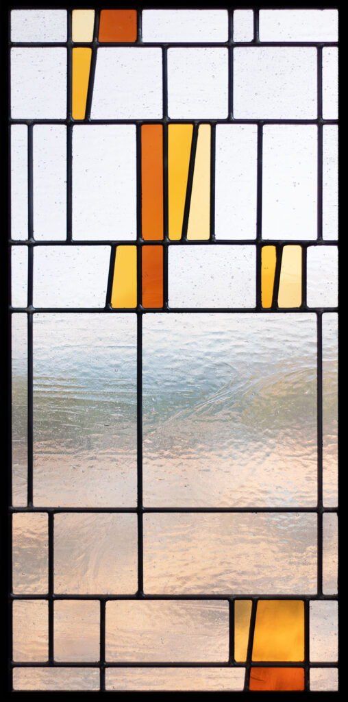 Stained glass leadlight in tang pattern