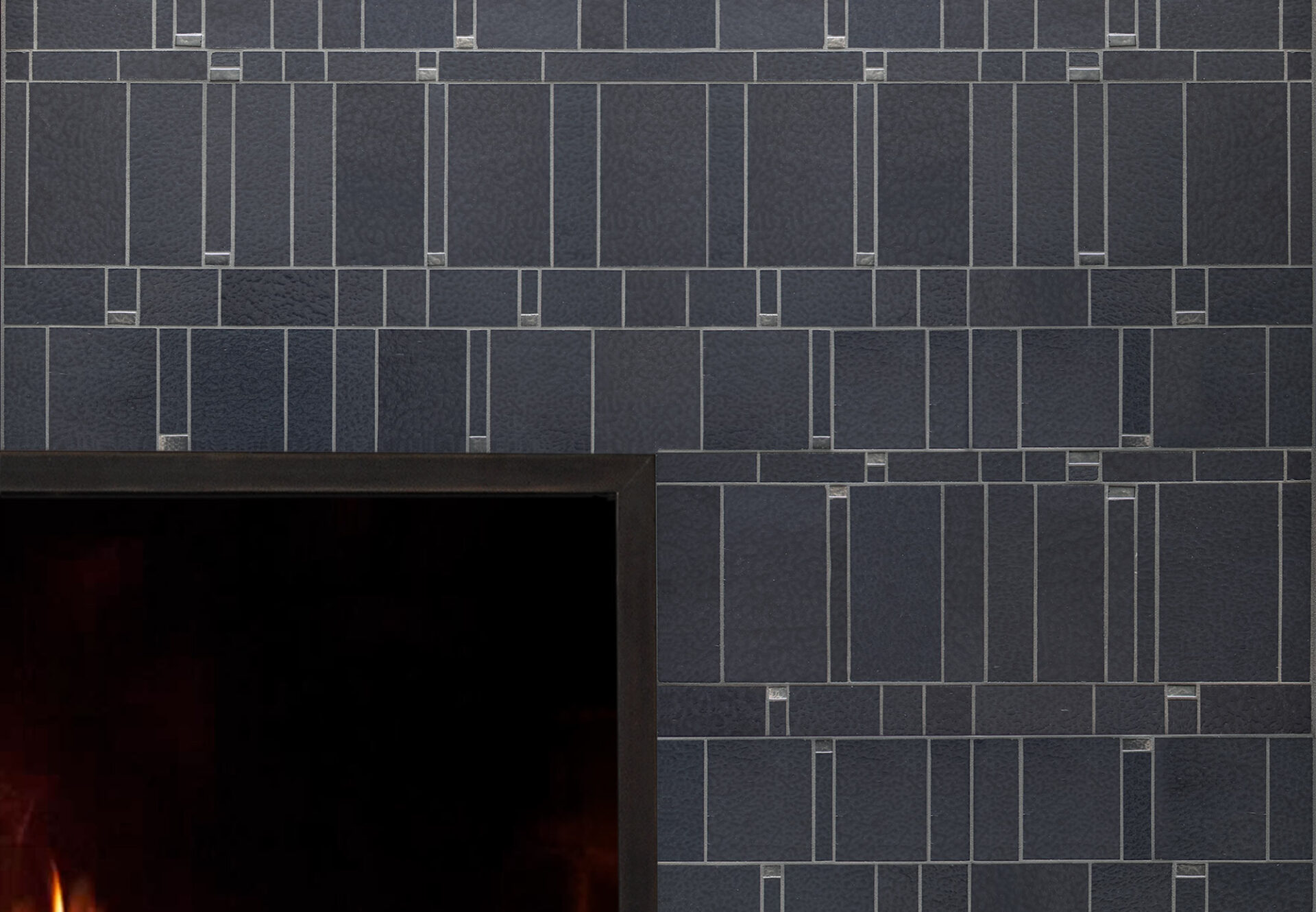 Mosaic fireplace with dusk ascent design