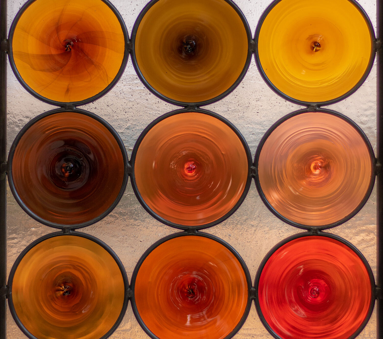 Stained glass rondel mojave pattern sample