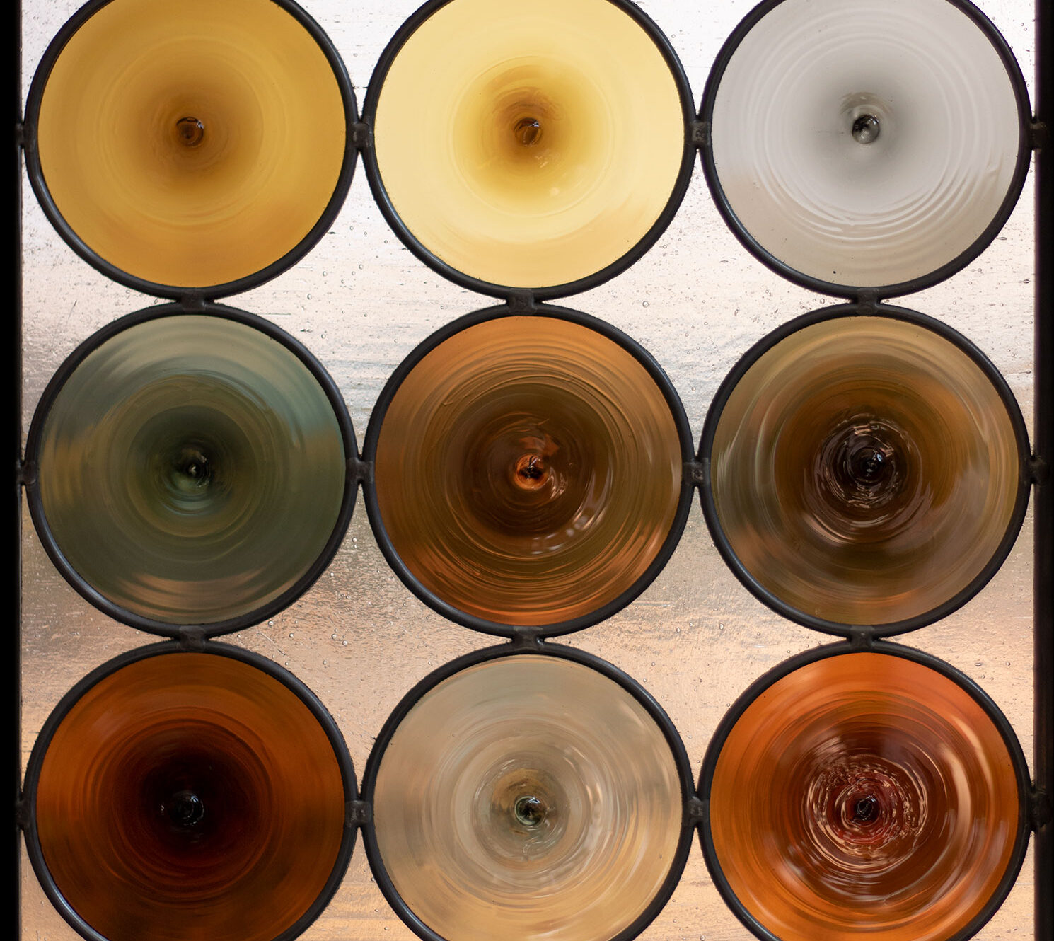 Stained glass rondel sequoia pattern sample